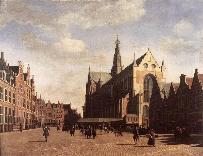 BERCKHEYDE, Gerrit Adriaensz. The Market Square at Haarlem with the St Bavo